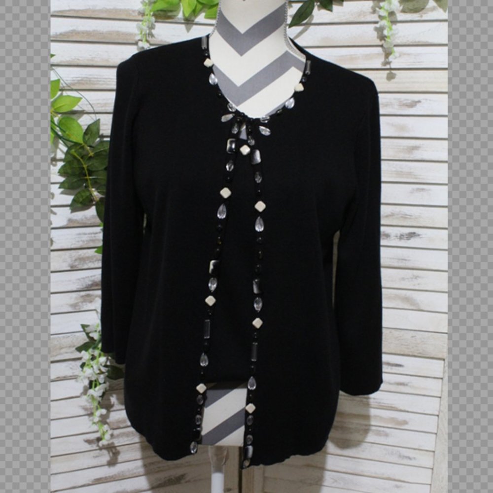 R.Q.T. Black Fitted Sweater/Cardigan (1053)